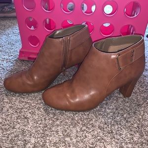 Brown Cognac Leather Booties